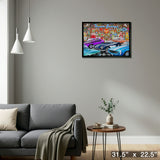 Dream Garage 20x29 Framed Canvas By Michel Fishel – Detail – Frameworth