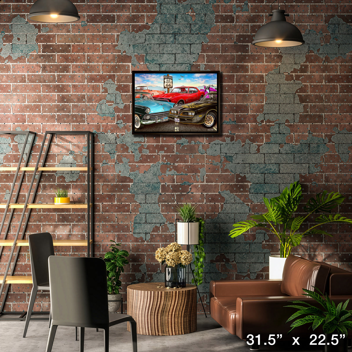 Vintage Route 66 20x29 Framed Canvas By Michel Fishel – Lifestyle – Frameworth