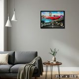 Vintage Route 66 20x29 Framed Canvas By Michel Fishel – Detail – Frameworth