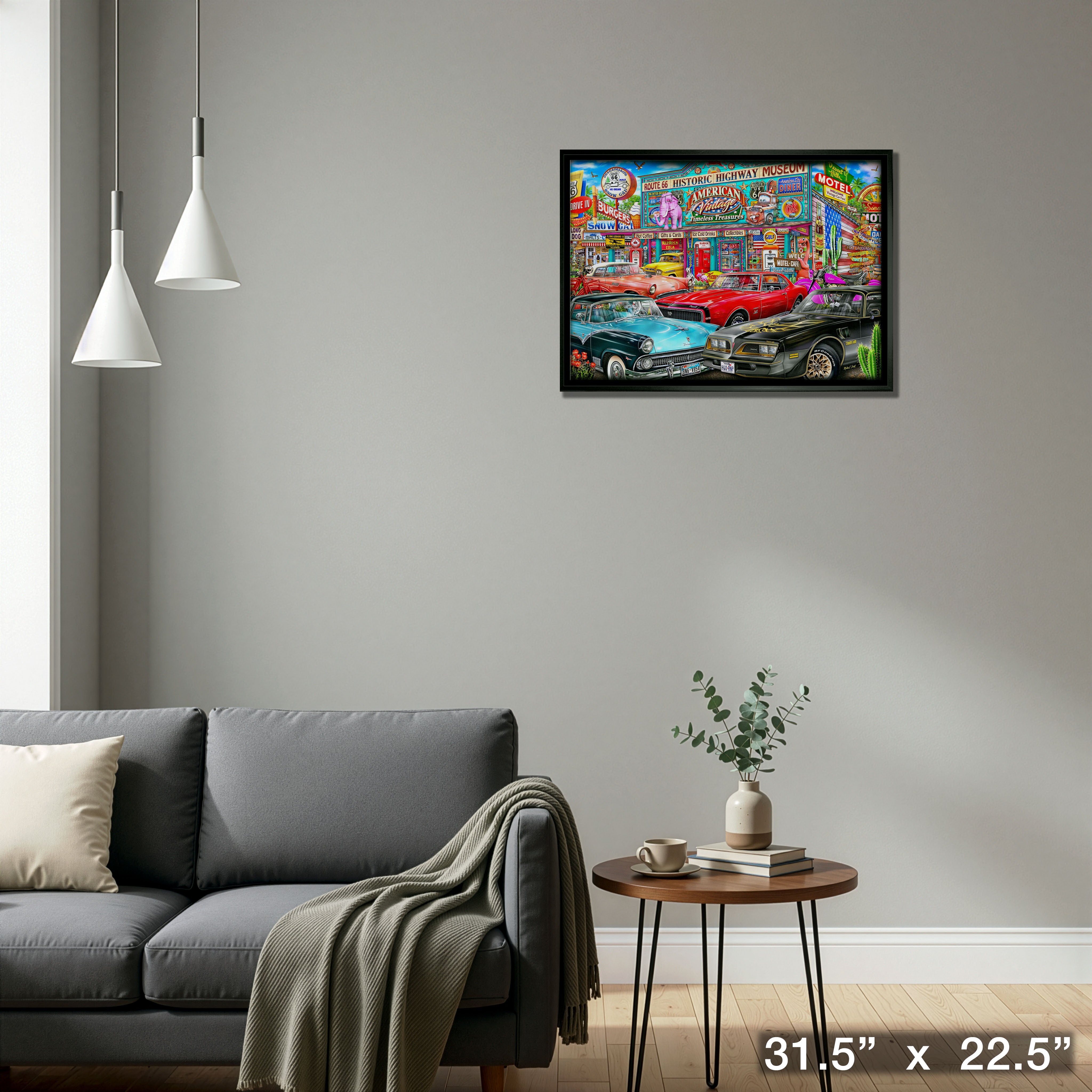 Historic Highway 20x29 Framed Canvas By Michel Fishel – Frameworth