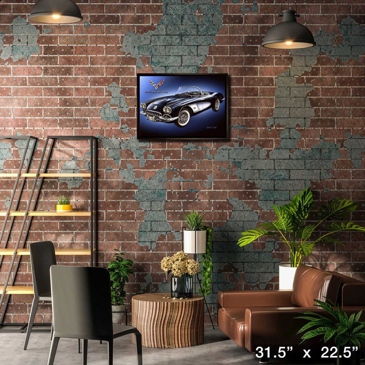 Corvette 20x29 Framed Canvas by Michael Fishel – Lifestyle – Frameworth
