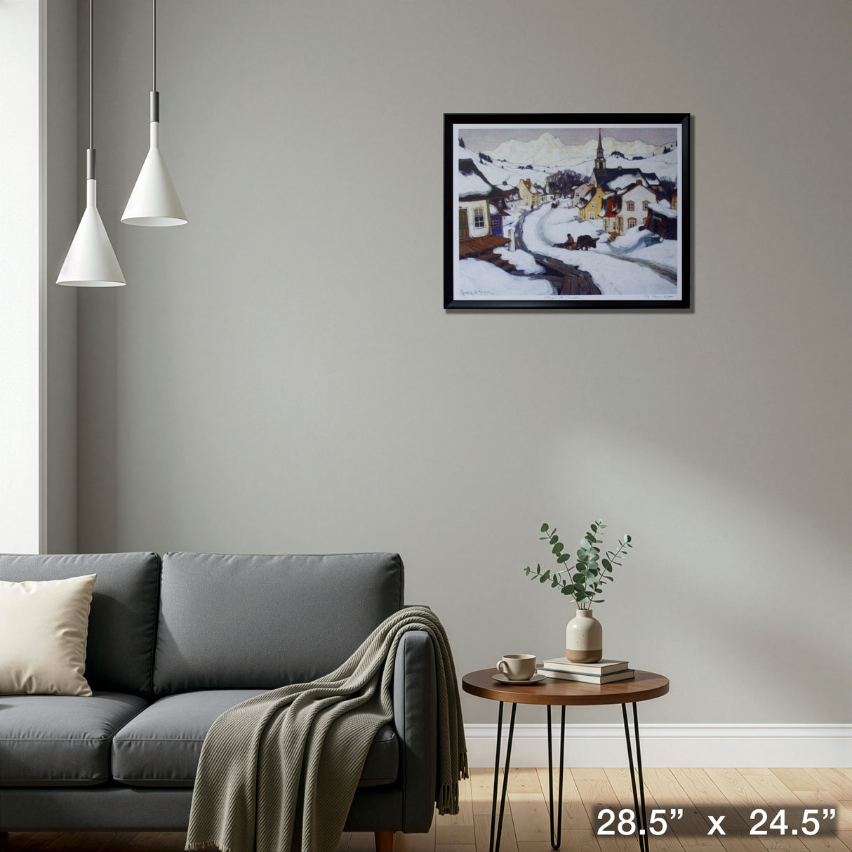 Village In The Laurentians Framed By Clarence Gagnon – Detail – Frameworth