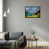 Mountain Lake 20x29 Framed Canvas – Detail – Frameworth