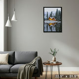 Winter Cottage 20x29 Framed Canvas – Detail – Frameworth
