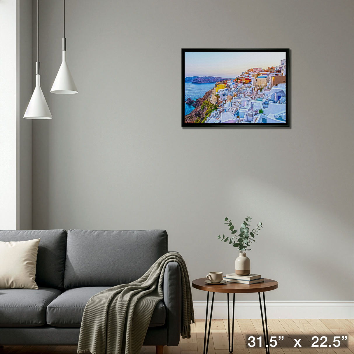 Santorini 20x29 Framed Canvas – Detail – Frameworth