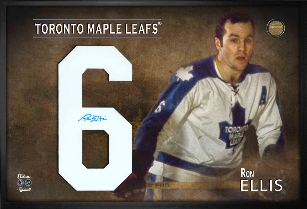 Ron Ellis Signed Framed Toronto Maple Leafs Jersey Number Print - Frameworth Sports Canada 