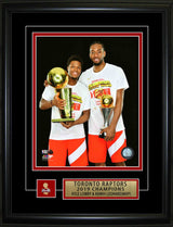 Kyle Lowry and Kawhi Leonard Toronto Raptors Framed 8x10 2019 World Champion Holding Both Trophies Photo