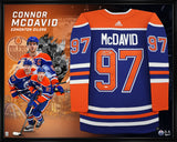 Connor McDavid Signed Deluxe Framed 40x50 Art Work Edition Edmonton Oilers Adidas Authentic Home Jersey