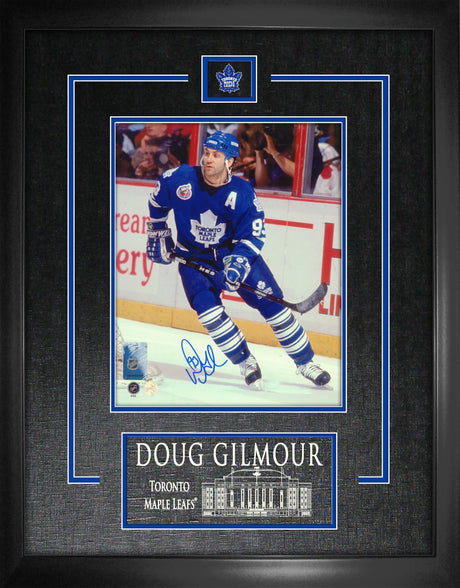 Doug Gilmour Toronto Maple Leafs Signed Framed 8x10 Action Photo Wearing "A" - Frameworth Sports Canada 