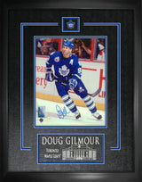 Doug Gilmour Toronto Maple Leafs Signed Framed 8x10 Action Photo Wearing "A"