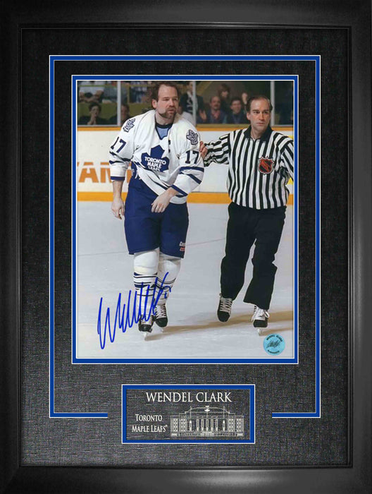 Wendel Clark Toronto Maple Leafs Signed Framed 11x14 Captain Crunch Photo