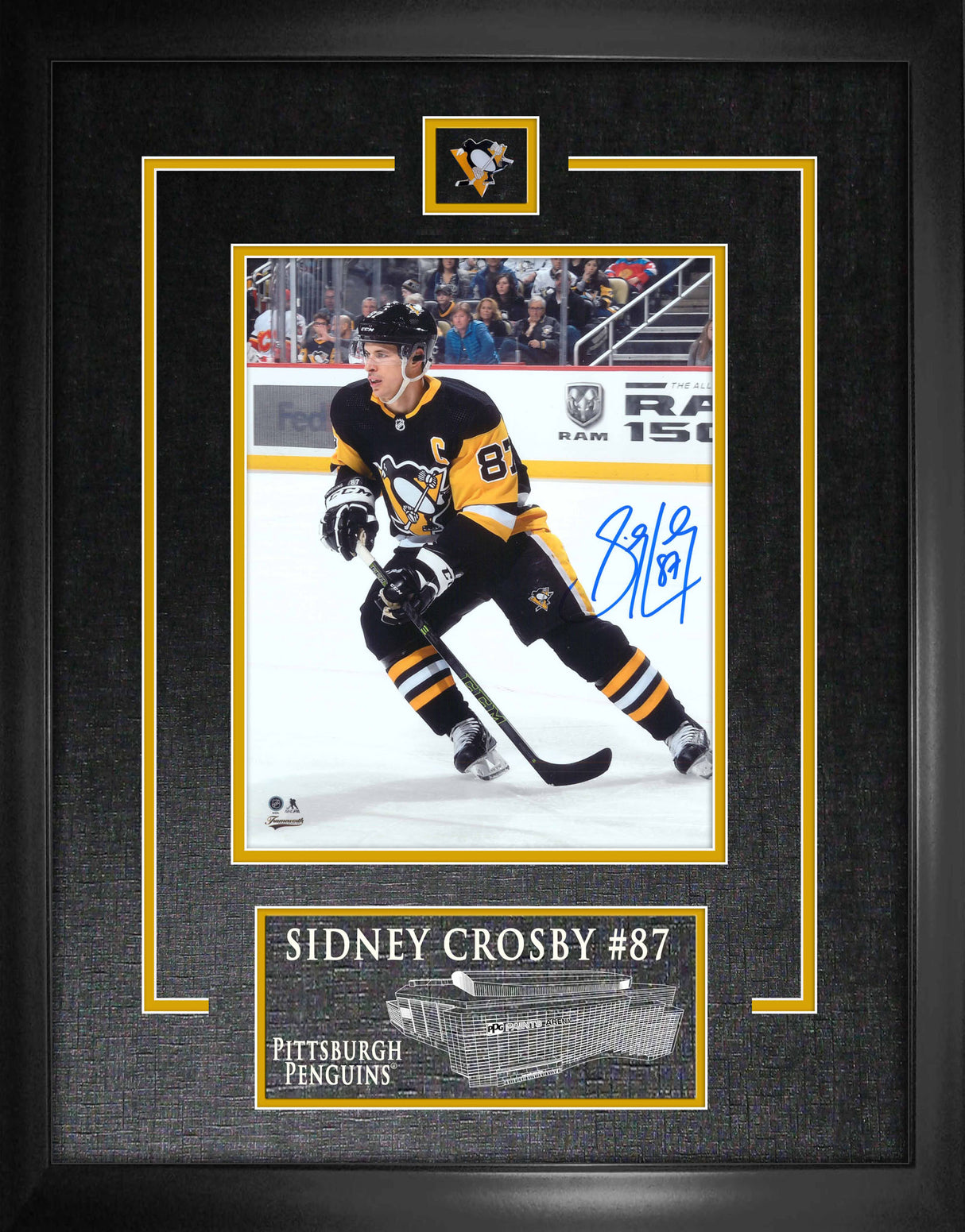 Sidney Crosby Pittsburgh Penguins Signed Framed 8x10 Action Photo - Frameworth Sports Canada 