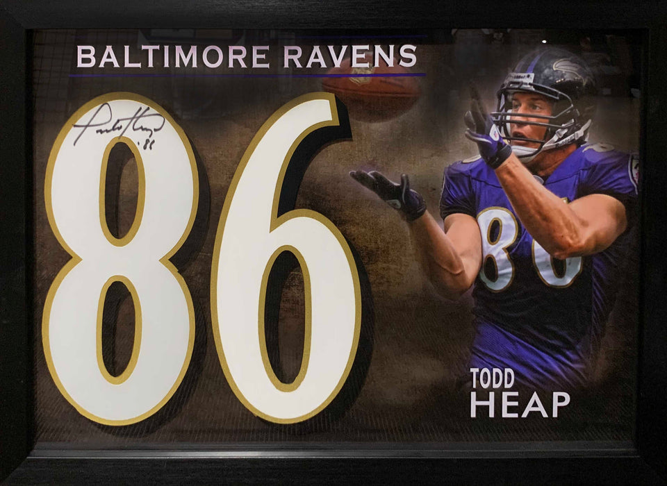Todd Heap Signed Framed Baltimore Ravens Jersey Number