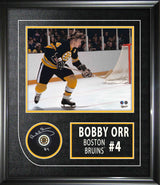 Bobby Orr Boston Bruins Signed Framed 8x10 Photo and Puck