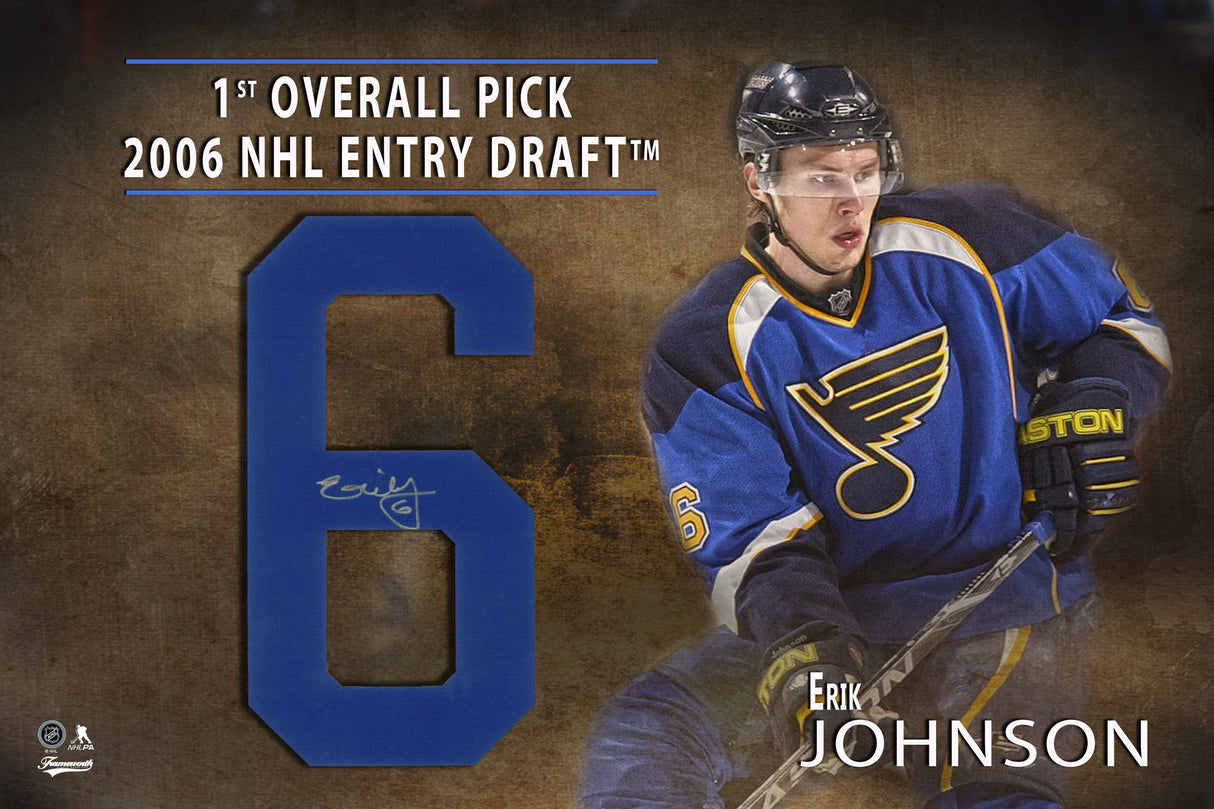 Erik Johnson Signed St. Louis Blues Jersey Number Print