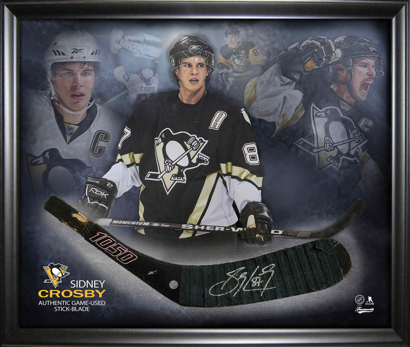 Sidney Crosby Pittsburgh Penguins Signed Framed Game-Used Stick Blade