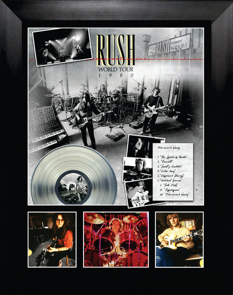 RUSH Permanent Waves World Tour 1980 with Platinum LP - Frameworth Sports Canada 