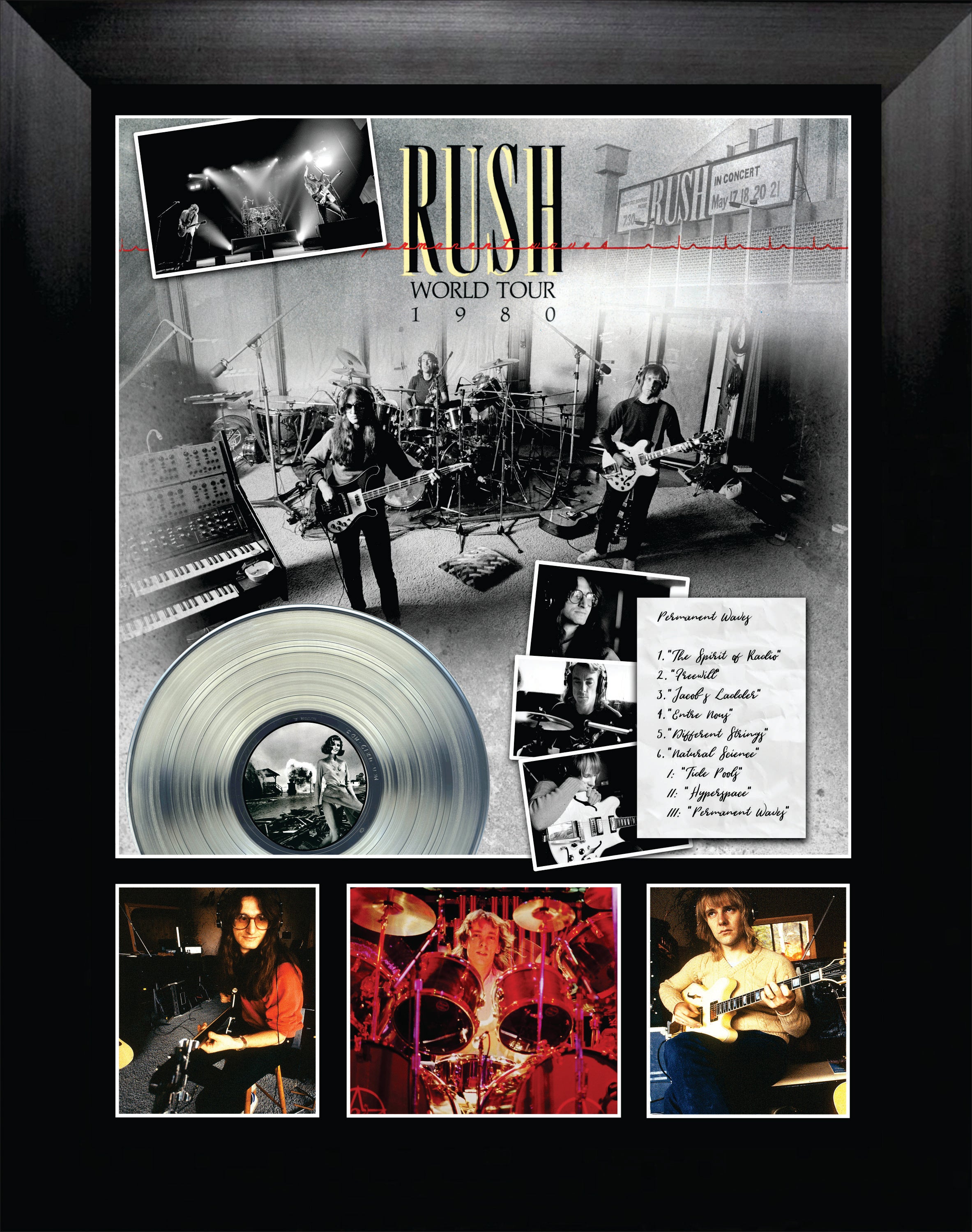 RUSH Permanent Waves World Tour 1980 with Platinum LP – Frameworth