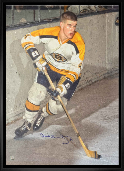 Bobby Orr Boston Bruins Signed Framed 20x29 Skating Canvas