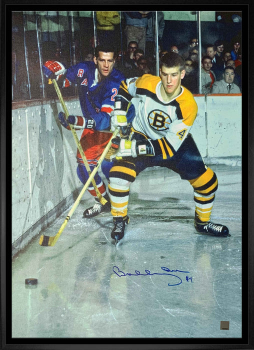 Bobby Orr Boston Bruins Signed Framed 20x29 in Action Canvas