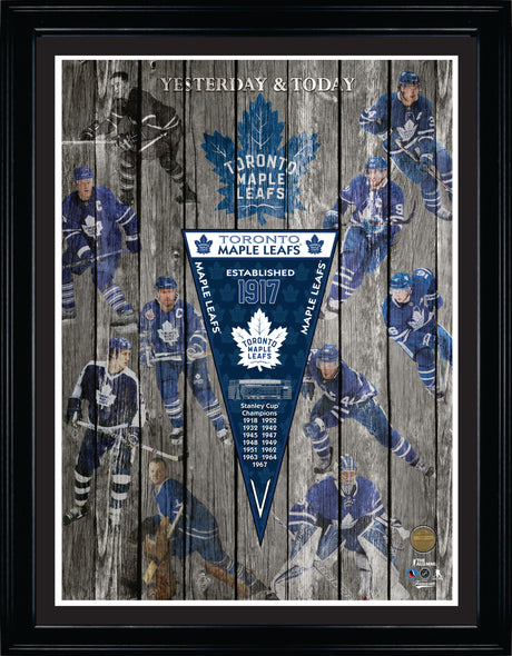 Toronto Maple Leafs Yesterday and Today Framed Collage - Frameworth Sports Canada 