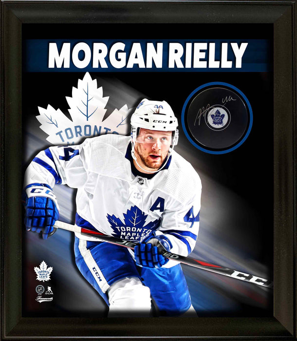 Morgan Rielly Signed PhotoGlass Framed Toronto Maple Leafs Puck - Frameworth Sports Canada 