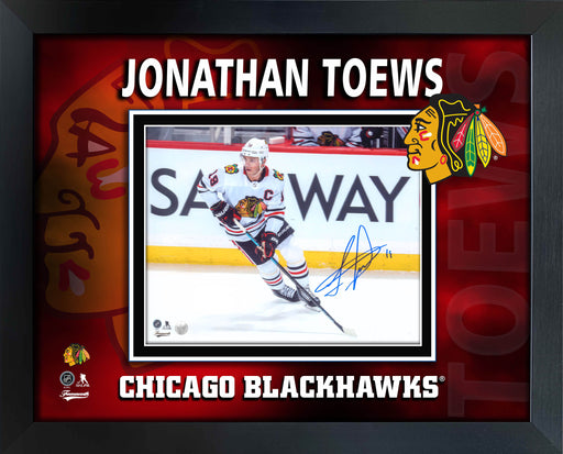 Jonathan Toews Chicago Blackhawks Signed Framed 8x10 Skating Photo - Frameworth Sports Canada 