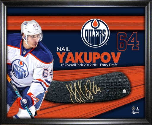 Nail Yakupov Signed PhotoGlass Framed Edmonton Oilers Stickblade - Frameworth Sports Canada 