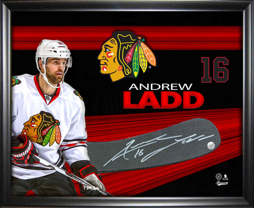 Andrew Ladd Chicago Blackhawks Signed PhotoGlass Framed Stickblade - Frameworth Sports Canada 