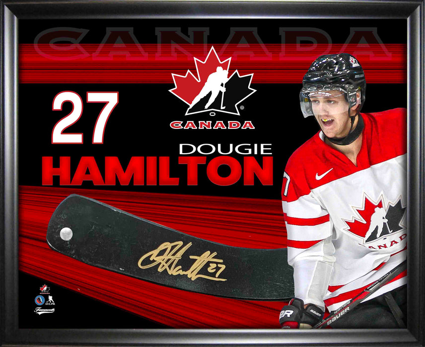 Dougie Hamilton Signed PhotoGlass Framed Team Canada Stickblade - Frameworth Sports Canada 
