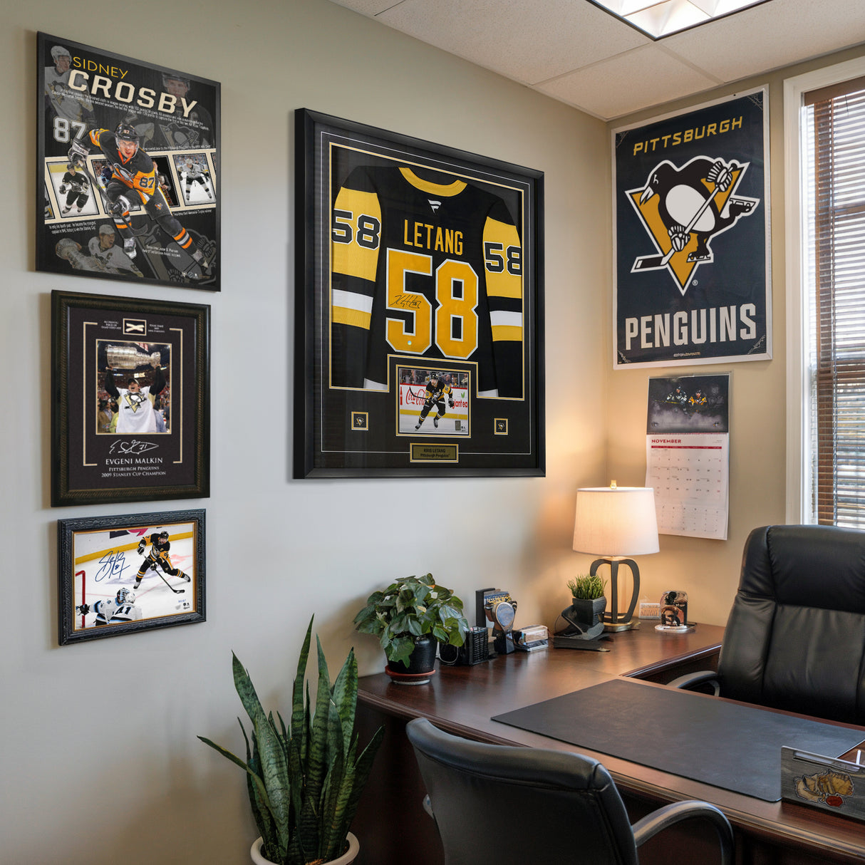 Kris Letang Signed Framed Jersey Penguins Black Fanatics Premium - AUCTION
