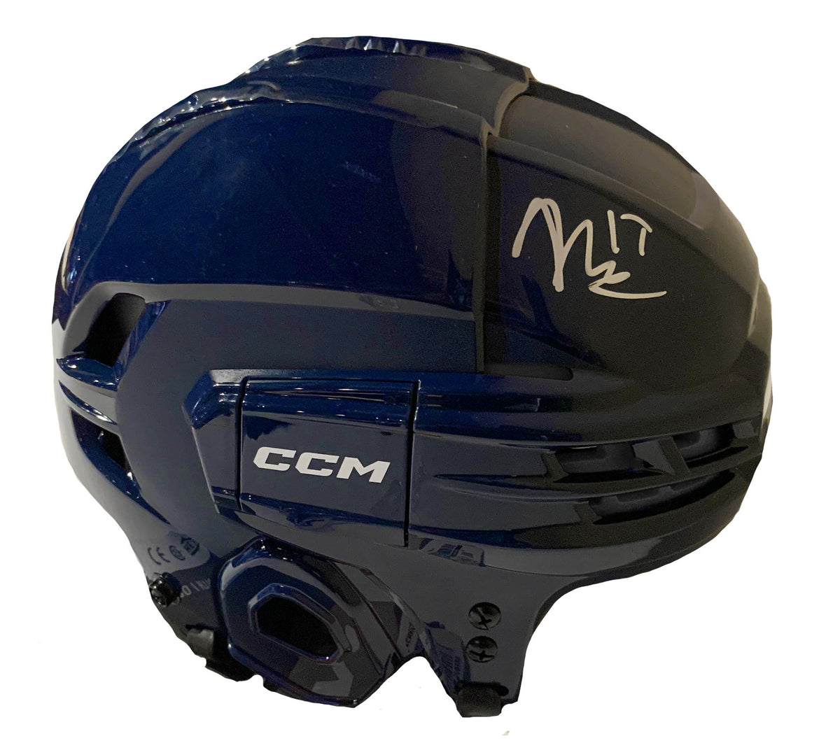 Malcolm Spence Signed Navy Blue Helmet CCM - AUCTION