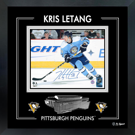 Kris Letang Signed 8x10 PhotoGlass Frame Pittsburgh Penguins Action-H - AUCTION