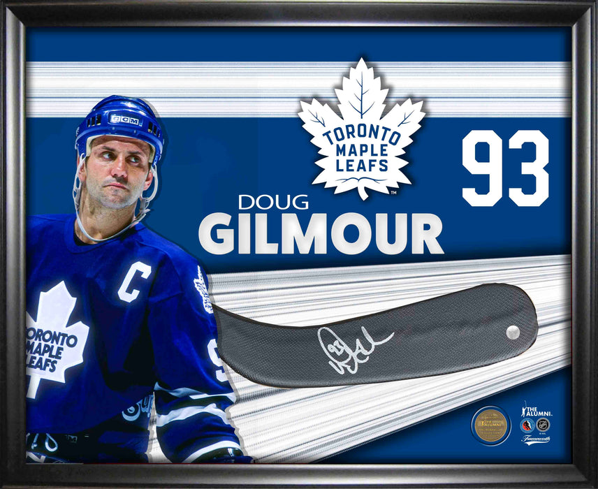 Doug Gilmour Signed PhotoGlass Framed Toronto Maple Leafs Stickblade - Frameworth Sports Canada 