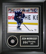 Josh Morrissey Winnipeg Jets Signed Framed Hockey Puck - AUCTION
