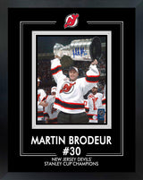 Martin Brodeur Signed 8x10 Framed PhotoGlass New Jersey Stanley Cup-V - AUCTION