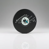 Macklin Celebrini Signed Puck Unframed Sharks Autograph Series