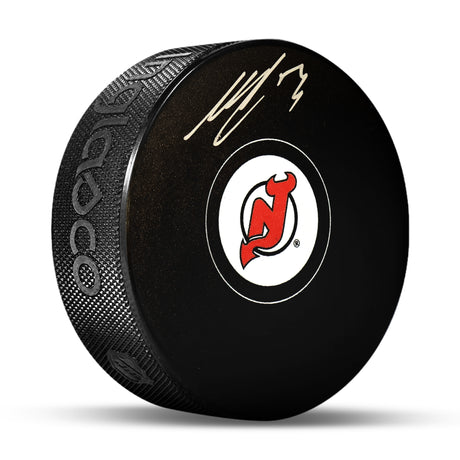 Nico Hischier Signed New Jersey Devils Puck - AUCTION