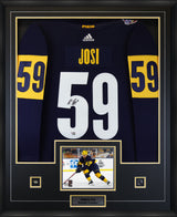 Roman Josi Nashville Predators Signed Gold Adidas Authentic Jersey Framed - AUCTION
