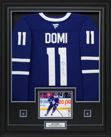 Max Domi Signed Jersey Framed Toronto Maple Leafs Blue Fanatics Premium - AUCTION