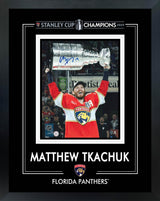 Matthew Tkachuk Signed 8x10 PhotoGlass Frame Panthers 2025 Stanley Cup-V - AUCTION
