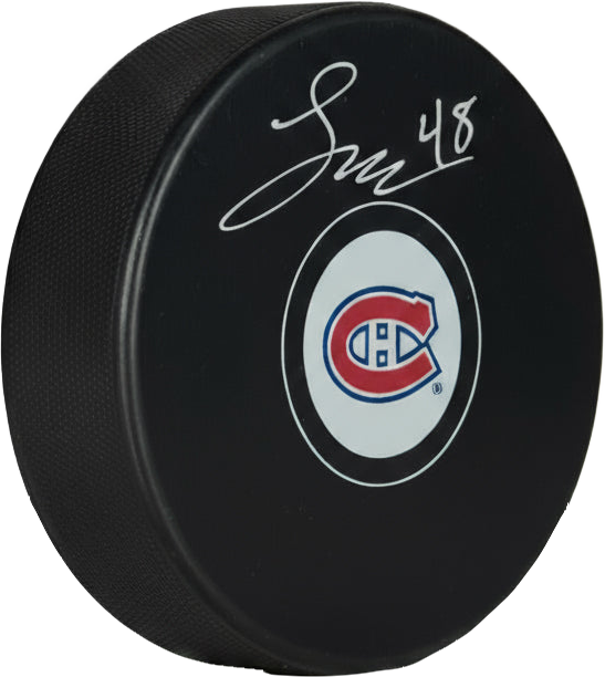 Lane Hutson Signed Puck Montreal Canadiens Autograph Series