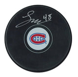 Lane Hutson Signed Puck Montreal Canadiens Autograph Series