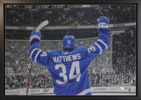 Auston Matthews Signed 20x29 Canvas Framed Toronto Maple Leafs Back View-H (Limited Edition of 34) - AUCTION