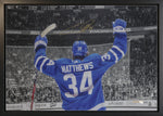 Auston Matthews Signed 20x29 Canvas Framed Toronto Maple Leafs Back View-H (Limited Edition of 34)