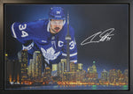 Auston Matthews Signed 20x29 Canvas Framed Toronto Maple Leafs Skyline-H (Limited Edition of 34)