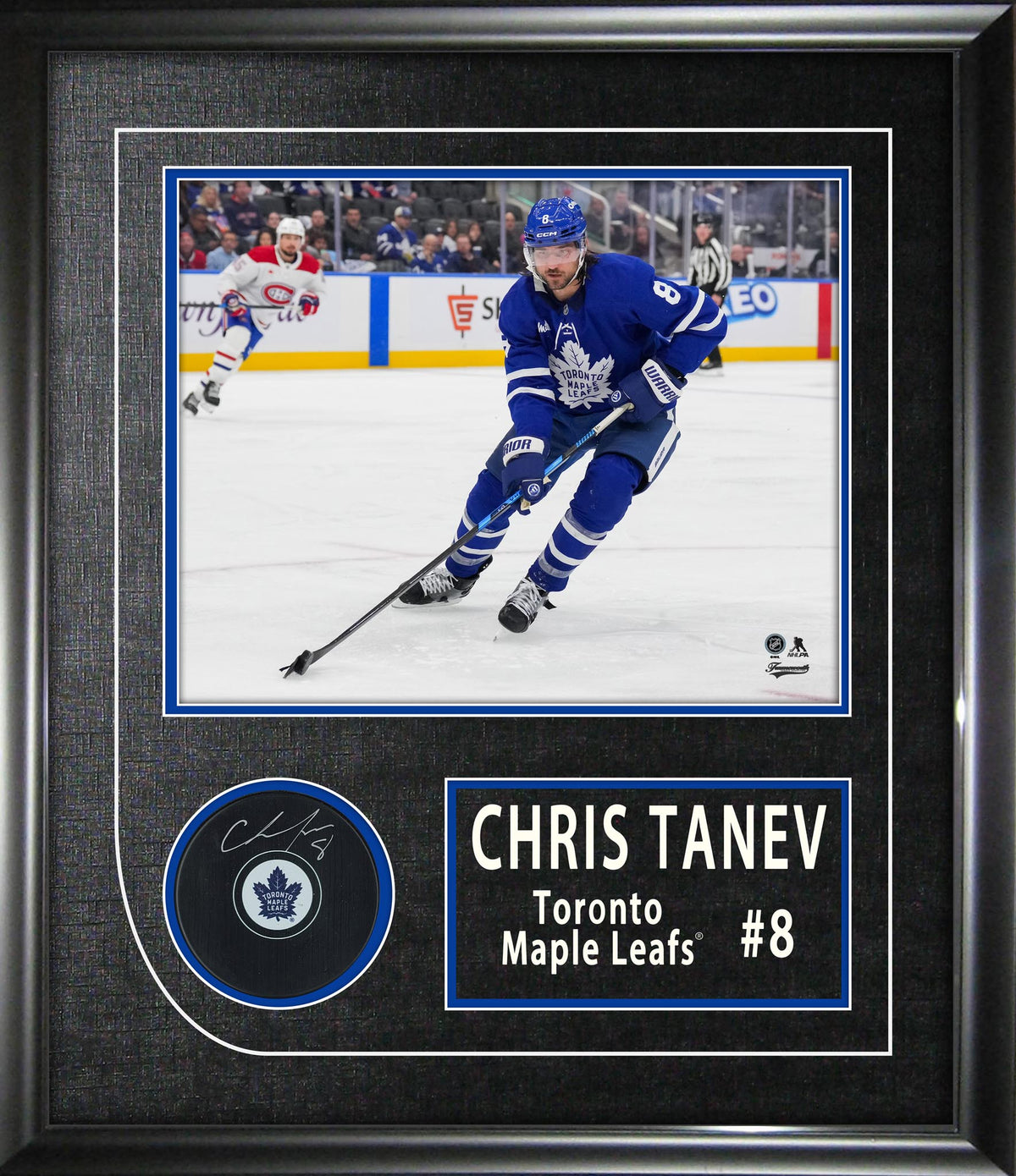 Chris Tanev Signed Puck Framed 17x19.5" Toronto Maple Leafs Autograph Series - AUCTION