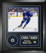 Chris Tanev Signed Puck Framed 17x19.5" Toronto Maple Leafs Autograph Series - AUCTION