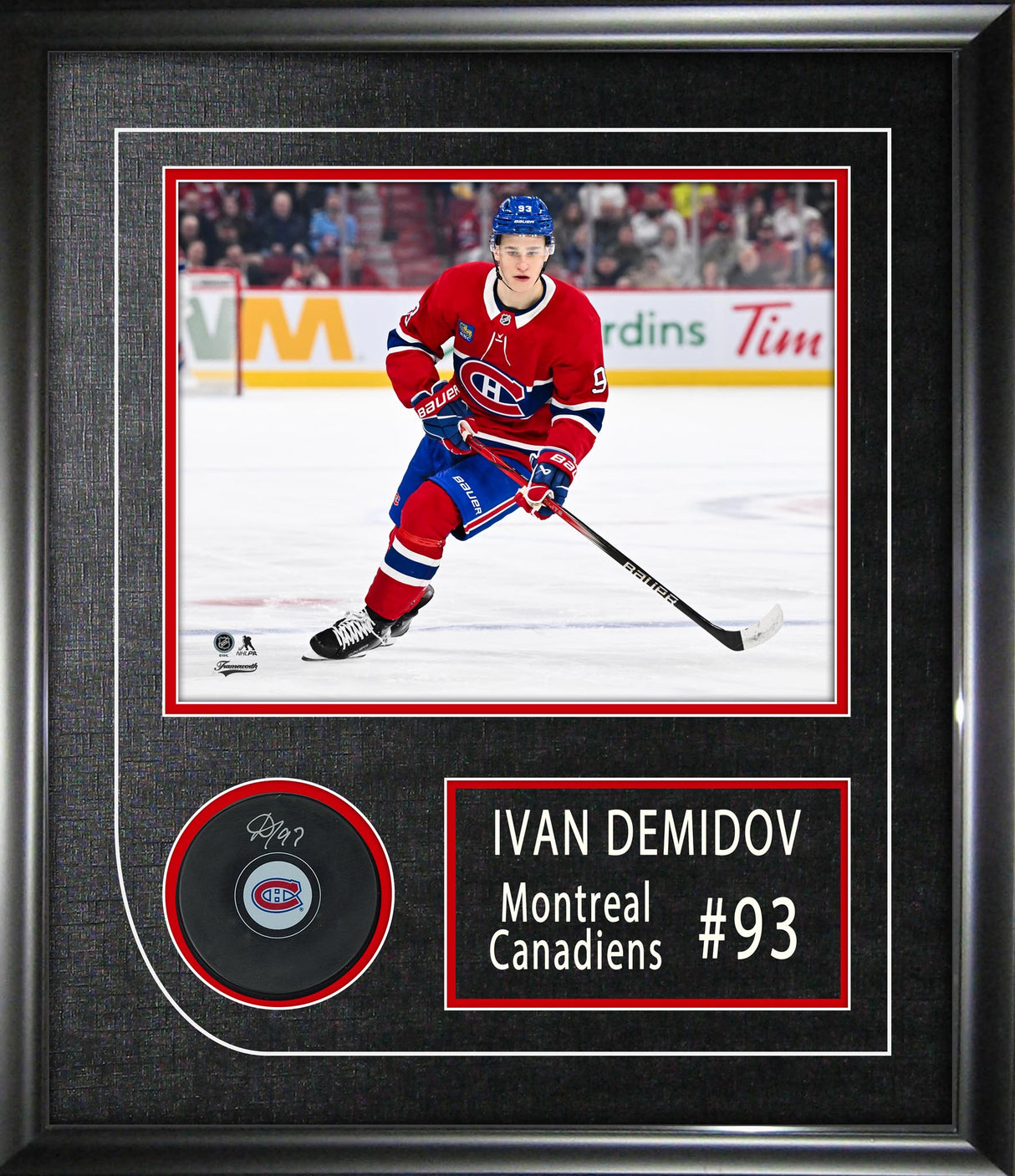 Ivan Demidov Signed Puck Framed 17x19.5" Montreal Canadiens Autograph Series - AUCTION