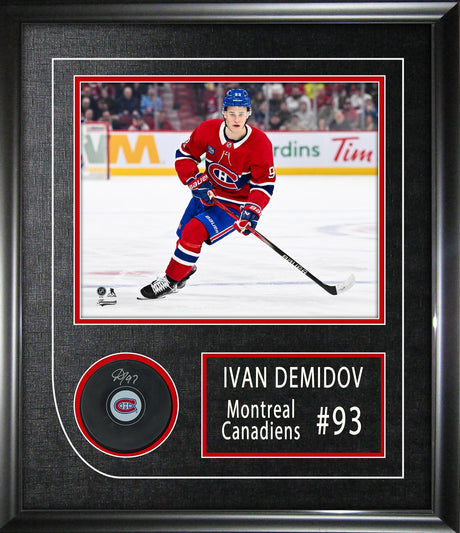 Ivan Demidov Signed Puck Framed 17x19.5" Montreal Canadiens Autograph Series - AUCTION